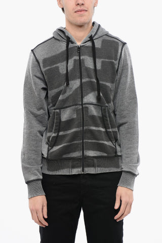 RED TAG Felpa Hoodie S-GINN-HOOD-ZIP-L1 Stampa Maxi Logo con Chiusura Zip