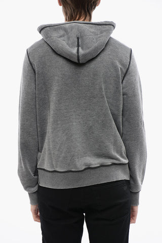 RED TAG Felpa Hoodie S-GINN-HOOD-ZIP-L1 Stampa Maxi Logo con Chiusura Zip