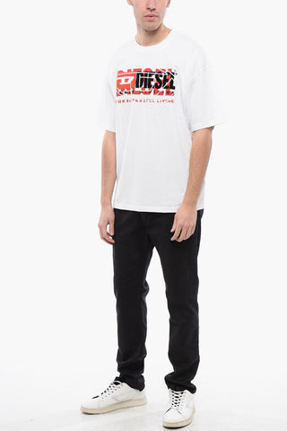 RED TAG T-Shirt Girocollo T-BOXT in Tinta Unita con Logo Ricamato