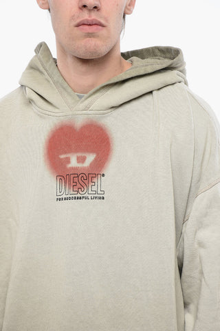 RED TAG UNISEX Felpa Hoodie S-BOXT-HOOD-N10 In Cotone con Stampa Sfumata