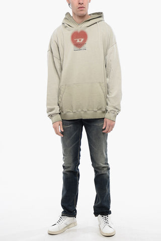 RED TAG UNISEX Felpa Hoodie S-BOXT-HOOD-N10 In Cotone con Stampa Sfumata