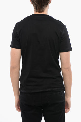 RED TAG T-Shirt Girocollo T-DIEGOR-K72 in Tinta Unita con Logo a Contrasto
