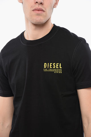RED TAG T-Shirt Girocollo T-DIEGOR-K72 in Tinta Unita con Logo a Contrasto