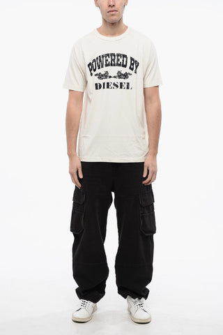 RED TAG T-shirt Girocollo T-RUST in Cotone con Dettaglio in Velour