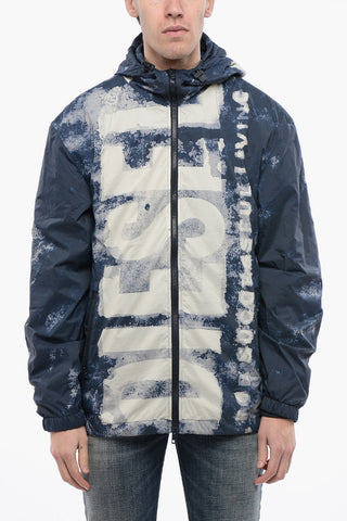 RED TAG Acid Wash Effect J-WARRETT Windbreaker with Hood