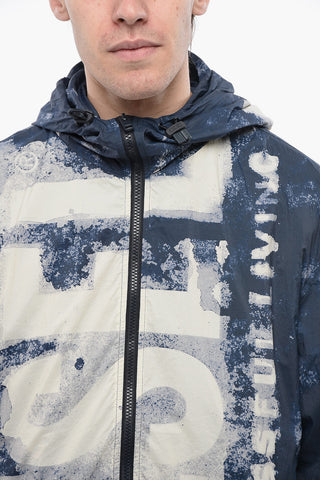 RED TAG Acid Wash Effect J-WARRETT Windbreaker with Hood