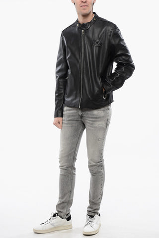 RED TAG Leather L-METALO Jacket with Embossed Logo