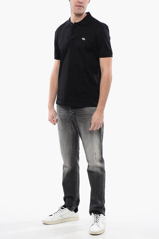 RED TAG Polo T-SMITH-DOVAL-PJ in Tinta Unita con Logo Oval-D