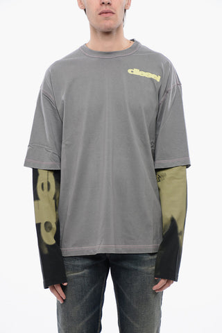 RED TAG T-shirt Girocollo T-WESHER-N3 in Stampa Effetto Acid Wash