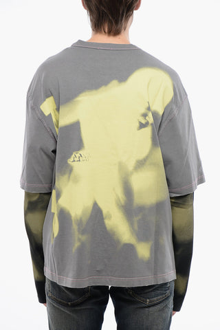 RED TAG T-shirt Girocollo T-WESHER-N3 in Stampa Effetto Acid Wash
