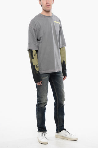 RED TAG T-shirt Girocollo T-WESHER-N3 in Stampa Effetto Acid Wash