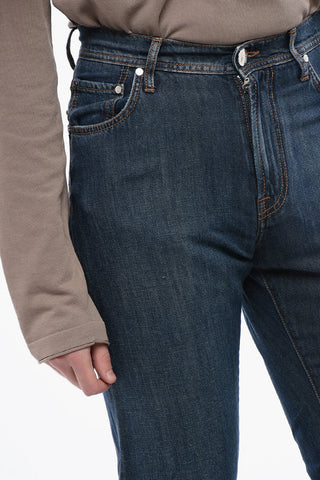ID LUXURY DENIM Dark-washed Denims with Contrasting Embroidery