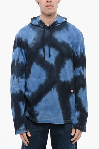 Hoodie T-CRANE-LS-HOOD-N1 mit Tie-Dye-Effekt