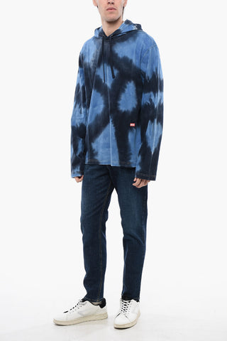 Hoodie T-CRANE-LS-HOOD-N1 mit Tie-Dye-Effekt