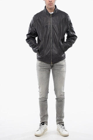 RED TAG Giubbotto L-KRIX in Pelle con Chiusura Zip