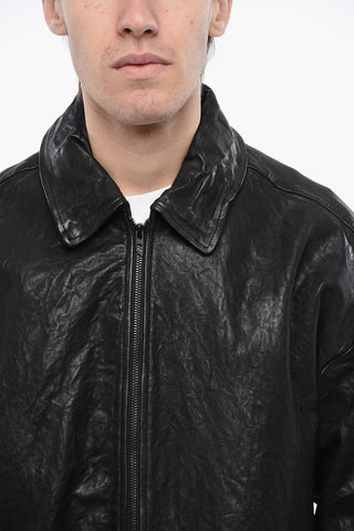 RED TAG Jacke L-MART-A aus Leder mit Crinkle-Effekt