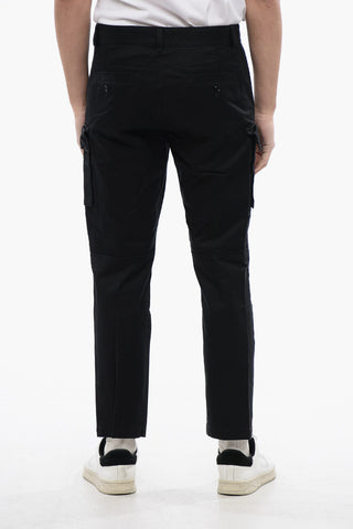 Pantaloni Cargo P-COR-CL in Tinta Unita con Logo Oval-D