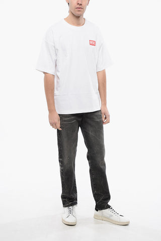 RED TAG Cotton T-NLABEL-L1 Crew-neck T-shirt with Embroidery