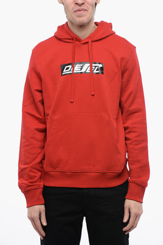 Brushed Cotton Hoodie S-GINN with Printed Logo