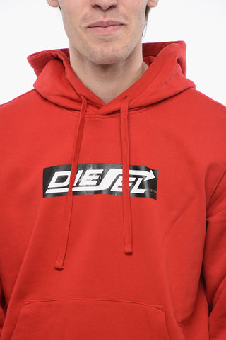 Brushed Cotton Hoodie S-GINN with Printed Logo