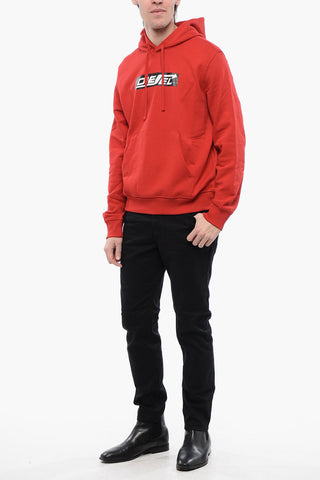 Brushed Cotton Hoodie S-GINN with Printed Logo