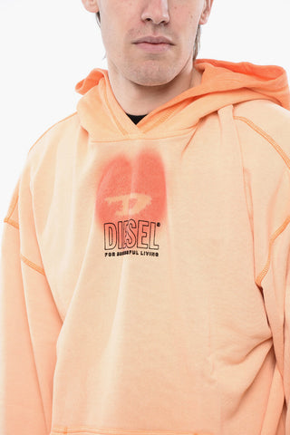 RED TAG UNISEX Felpa Hoodie S-BOXT-HOOD-N10 in Cotone Garzato con Dettaglio D-Heart