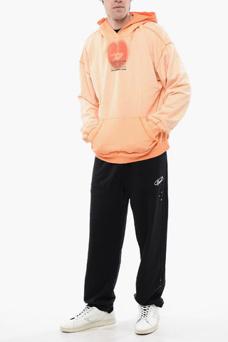 RED TAG UNISEX Felpa Hoodie S-BOXT-HOOD-N10 in Cotone Garzato con Dettaglio D-Heart