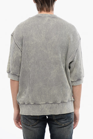 RED TAG Crewneck Knit S-COOLWAFY-N1 Short-Sleeve Acid Wash Effect