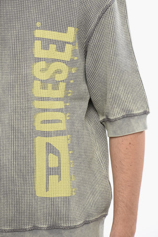 RED TAG Crewneck Knit S-COOLWAFY-N1 Short-Sleeve Acid Wash Effect