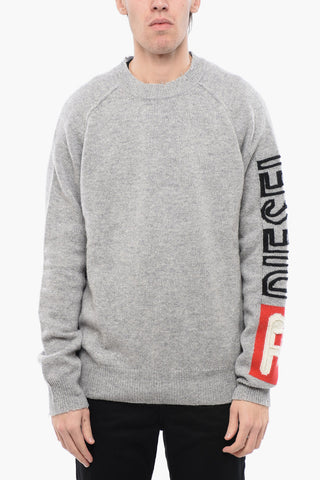 RED TAG Wool K-SARIA Crew-neck Sweater with Embossed Logo