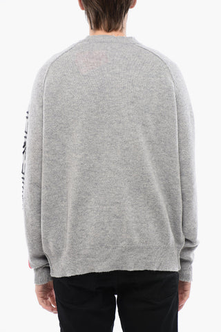 RED TAG Wool K-SARIA Crew-neck Sweater with Embossed Logo