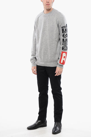 RED TAG Wool K-SARIA Crew-neck Sweater with Embossed Logo