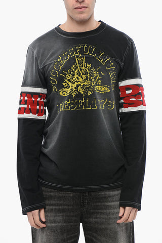 RED TAG 크루넥 롱슬리브 티셔츠 T-JU-LS 벨루어 디테일