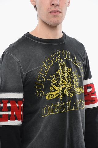 RED TAG 크루넥 롱슬리브 티셔츠 T-JU-LS 벨루어 디테일