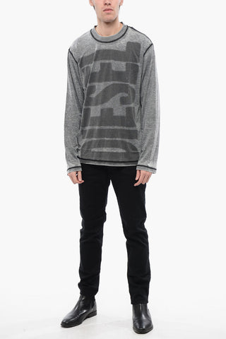 RED TAG Burn-Out Wash Long Sleeved T-CRANE-LS-L1 Crew-neck T-Shirt