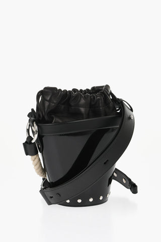 MM11 Patent Letaher Bucket Bag with Removable Strap
