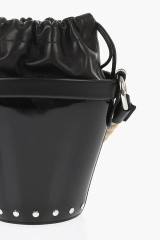 MM11 Patent Letaher Bucket Bag with Removable Strap
