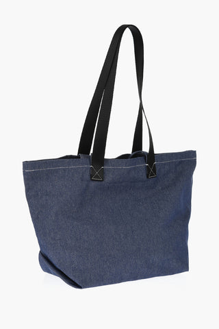 SEE BY Denim Tote Bag with Embossed Embroidery