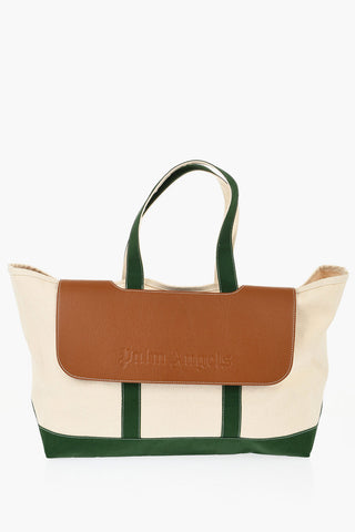 Canvas Tote Bag with Logoed Detail