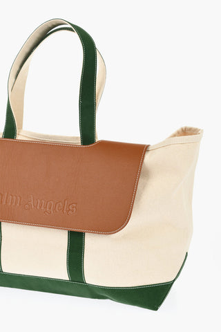 Canvas Tote Bag with Logoed Detail