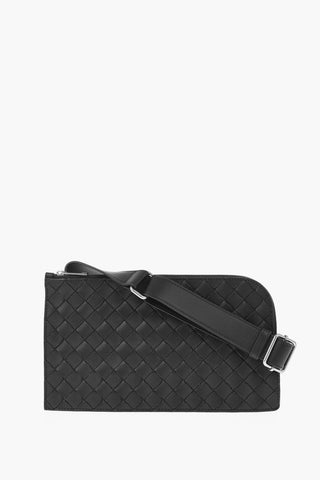 Braided Leather Bum Bag with Zip Closure