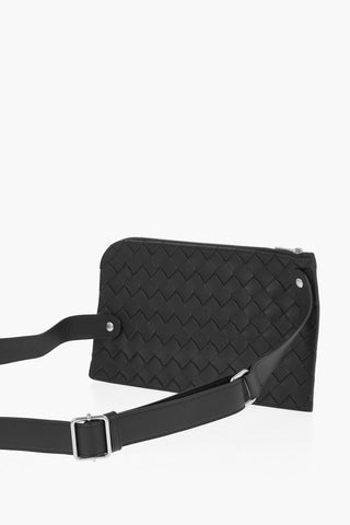Braided Leather Bum Bag with Zip Closure