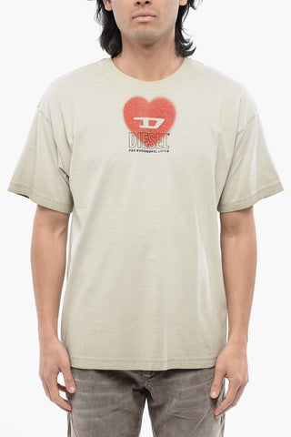 RED TAG UNISEX T-Shirt Girocollo T-BUXT-N4 in Tinta Unita con Logo Stampato 