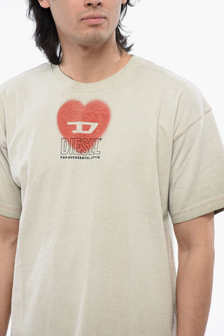 RED TAG UNISEX T-Shirt Girocollo T-BUXT-N4 in Tinta Unita con Logo Stampato 