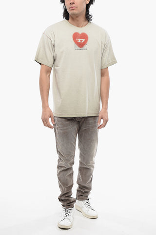 RED TAG UNISEX T-Shirt Girocollo T-BUXT-N4 in Tinta Unita con Logo Stampato 