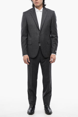 Virgin Wool Side Vents Notch Lapel Suit