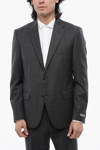 Virgin Wool Side Vents Notch Lapel Suit