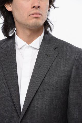 Virgin Wool Side Vents Notch Lapel Suit