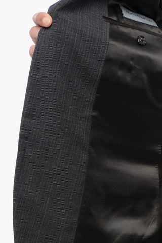 Virgin Wool Side Vents Notch Lapel Suit