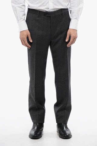 Virgin Wool Side Vents Notch Lapel Suit